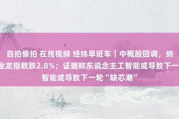 自拍偷拍 在线视频 经纬早班车｜中概股回调，纳斯达克中国金龙指数跌2.8%；证据称东说念主工智能或导致下一轮“缺芯潮”