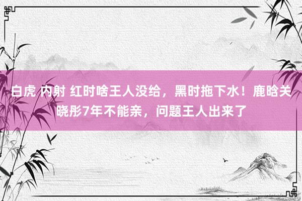 白虎 内射 红时啥王人没给，黑时拖下水！鹿晗关晓彤7年不能亲，问题王人出来了