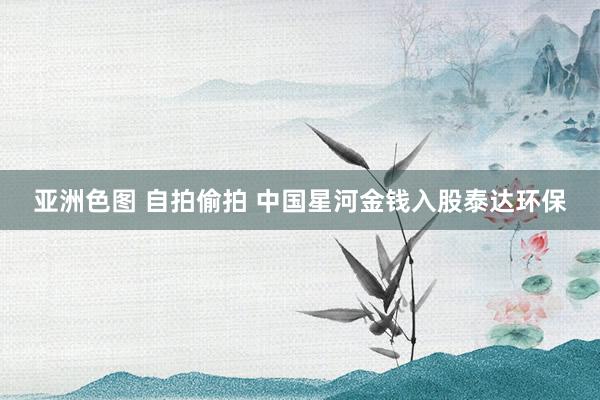 亚洲色图 自拍偷拍 中国星河金钱入股泰达环保