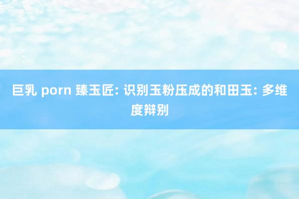 巨乳 porn 臻玉匠: 识别玉粉压成的和田玉: 多维度辩别
