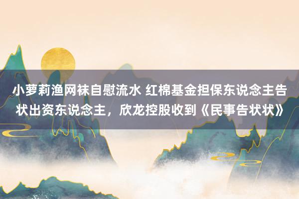 小萝莉渔网袜自慰流水 红棉基金担保东说念主告状出资东说念主，欣龙控股收到《民事告状状》