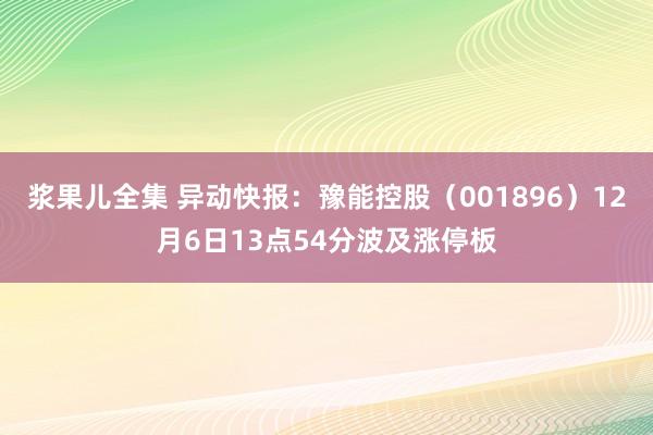 浆果儿全集 异动快报：豫能控股（001896）12月6日13点54分波及涨停板