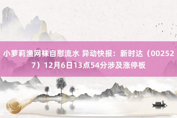 小萝莉渔网袜自慰流水 异动快报：新时达（002527）12月6日13点54分涉及涨停板
