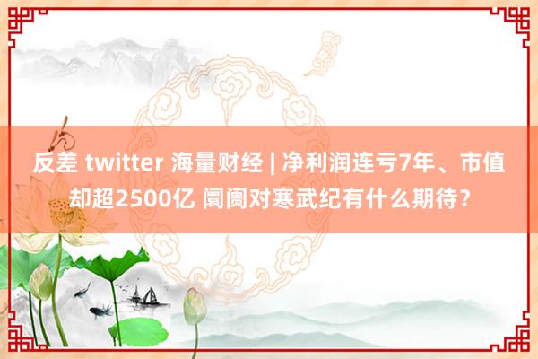 反差 twitter 海量财经 | 净利润连亏7年、市值却超2500亿 阛阓对寒武纪有什么期待？