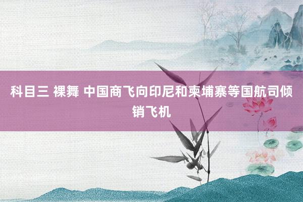科目三 裸舞 中国商飞向印尼和柬埔寨等国航司倾销飞机
