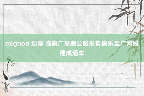 mignon 动漫 临康广高速公路形势康乐至广河段建成通车