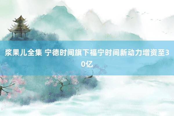 浆果儿全集 宁德时间旗下福宁时间新动力增资至30亿