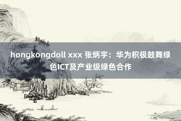 hongkongdoll xxx 张炳宇：华为积极鼓舞绿色ICT及产业级绿色合作