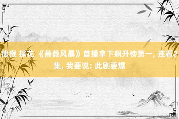 瘦猴 探花 《蔷薇风暴》首播拿下飙升榜第一， 连看2集， 我要说: 此剧要爆