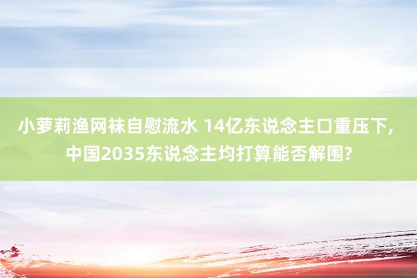 小萝莉渔网袜自慰流水 14亿东说念主口重压下， 中国2035东说念主均打算能否解围?