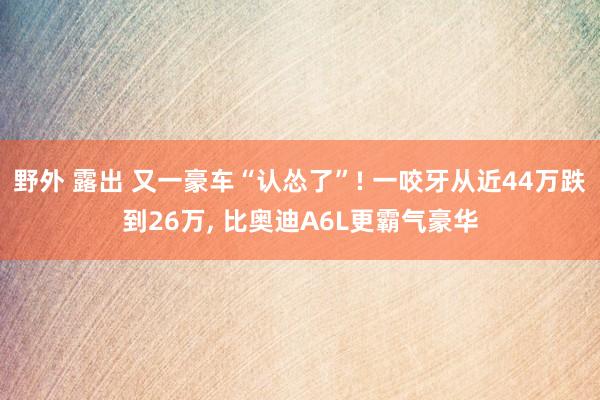 野外 露出 又一豪车“认怂了”! 一咬牙从近44万跌到26万， 比奥迪A6L更霸气豪华