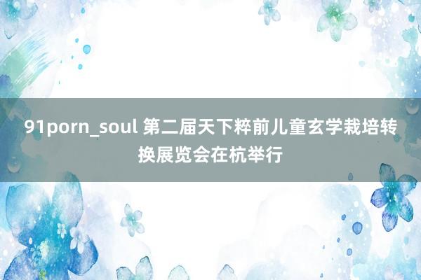 91porn_soul 第二届天下粹前儿童玄学栽培转换展览会在杭举行