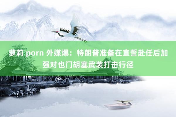 萝莉 porn 外媒爆：特朗普准备在宣誓赴任后加强对也门胡塞武装打击行径