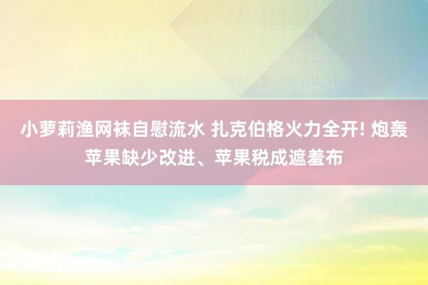 小萝莉渔网袜自慰流水 扎克伯格火力全开! 炮轰苹果缺少改进、苹果税成遮羞布