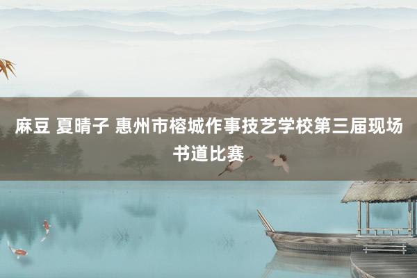 麻豆 夏晴子 惠州市榕城作事技艺学校第三届现场书道比赛