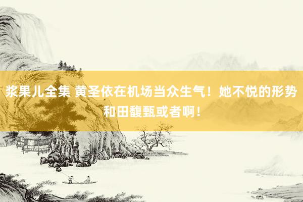 浆果儿全集 黄圣依在机场当众生气！她不悦的形势和田馥甄或者啊！