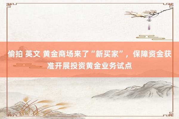 偷拍 英文 黄金商场来了“新买家”，保障资金获准开展投资黄金业务试点