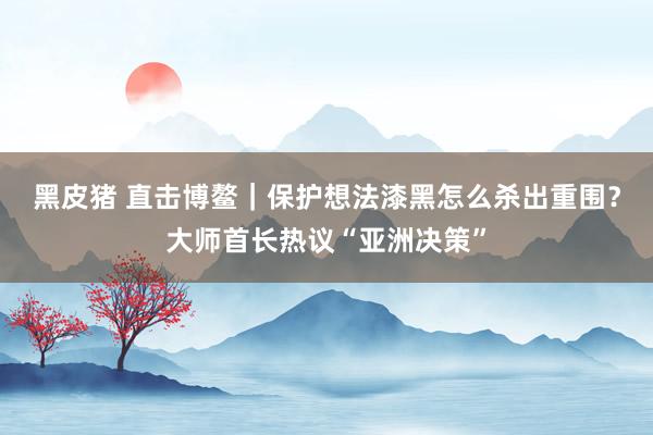 黑皮猪 直击博鳌｜保护想法漆黑怎么杀出重围？大师首长热议“亚洲决策”
