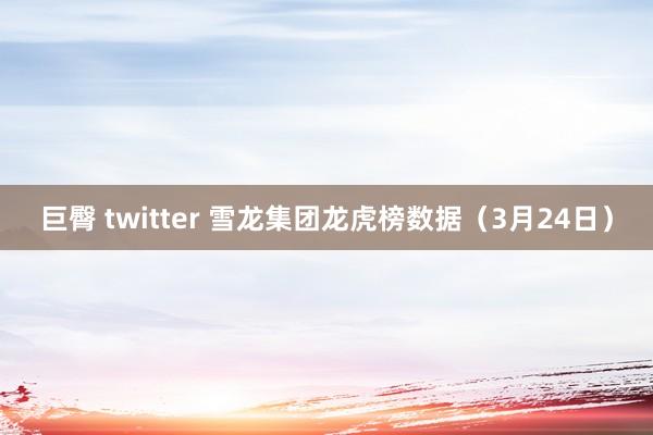 巨臀 twitter 雪龙集团龙虎榜数据（3月24日）