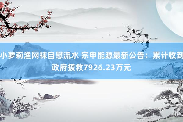 小萝莉渔网袜自慰流水 宗申能源最新公告：累计收到政府援救7926.23万元