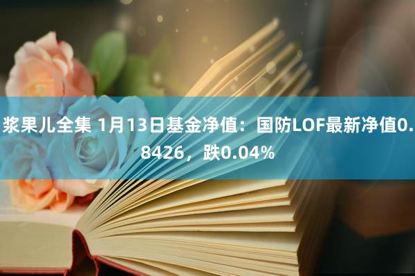 浆果儿全集 1月13日基金净值：国防LOF最新净值0.8426，跌0.04%