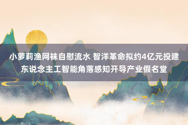 小萝莉渔网袜自慰流水 智洋革命拟约4亿元投建东说念主工智能角落感知开导产业假名堂