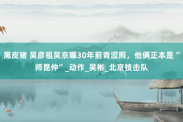 黑皮猪 吴彦祖吴京曝30年前青涩照，他俩正本是“师昆仲”_动作_吴彬_北京技击队