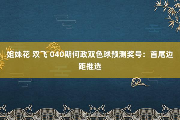 姐妹花 双飞 040期何政双色球预测奖号：首尾边距推选