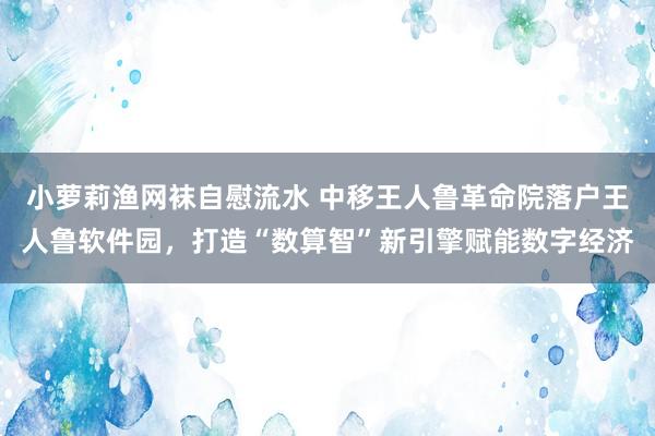 小萝莉渔网袜自慰流水 中移王人鲁革命院落户王人鲁软件园，打造“数算智”新引擎赋能数字经济