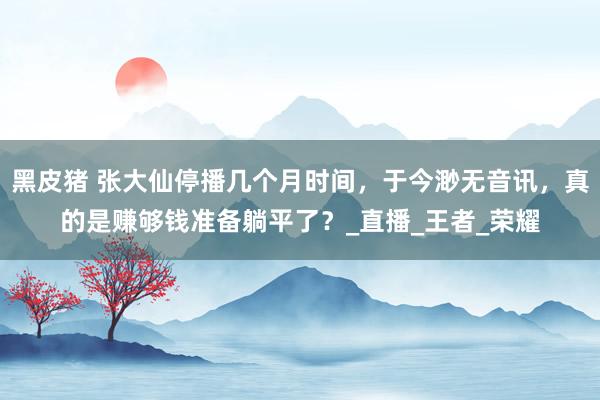黑皮猪 张大仙停播几个月时间，于今渺无音讯，真的是赚够钱准备躺平了？_直播_王者_荣耀