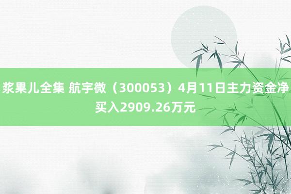 浆果儿全集 航宇微（300053）4月11日主力资金净买入2909.26万元