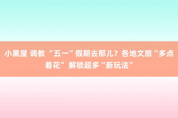 小黑屋 调教 “五一”假期去那儿？各地文旅“多点着花” 解锁超多“新玩法”