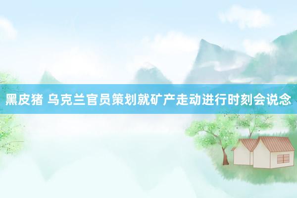 黑皮猪 乌克兰官员策划就矿产走动进行时刻会说念