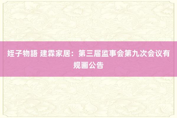 姪子物語 建霖家居：第三届监事会第九次会议有规画公告
