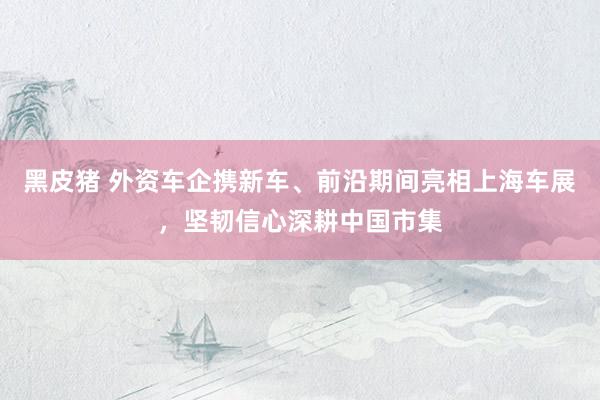 黑皮猪 外资车企携新车、前沿期间亮相上海车展，坚韧信心深耕中国市集