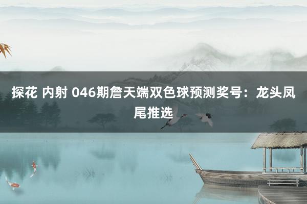 探花 内射 046期詹天端双色球预测奖号：龙头凤尾推选